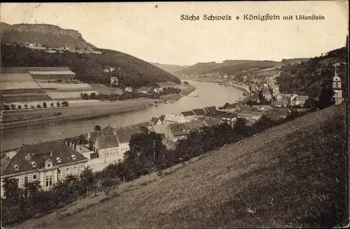 Ak Königstein an der Elbe, schöne Detailansicht