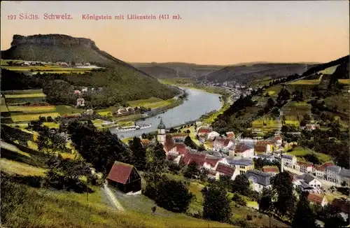 Ak Königstein an der Elbe, schöne Detailansicht