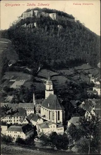 Ak Königstein an der Elbe, schöne Detailansicht