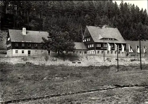 Ak Sayda im Erzgebirge, Partie im Mortelgrund mit Jugendherberge Ilja Ehrenburg