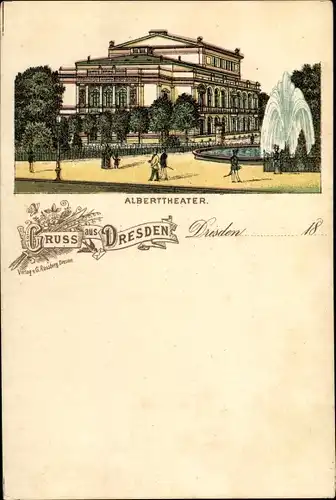 Vorläufer Litho Dresden, Alberttheater, Fontäne