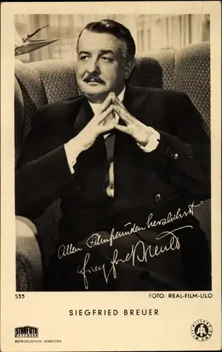 Ak Schauspieler Siegfried Breuer, Portrait