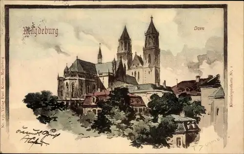 Ak Magdeburg in Sachsen Anhalt, schöne Detailansicht