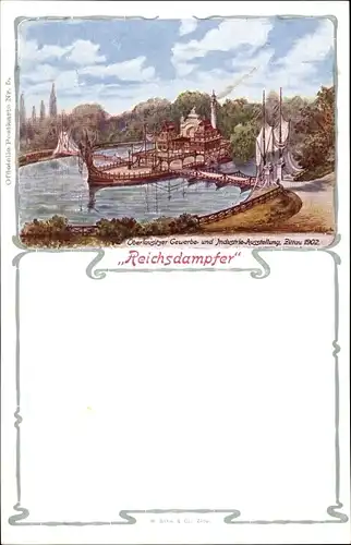 Künstler Ak Zittau in der Oberlausitz, Gewerbe- und Industrie- Ausstellung 1902, Reichsdampfer