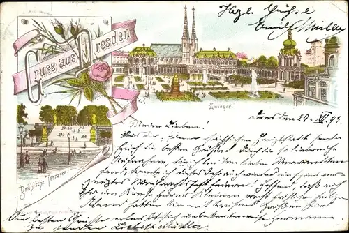 Vorläufer Litho Dresden, Brühlsche Terrasse, Zwinger