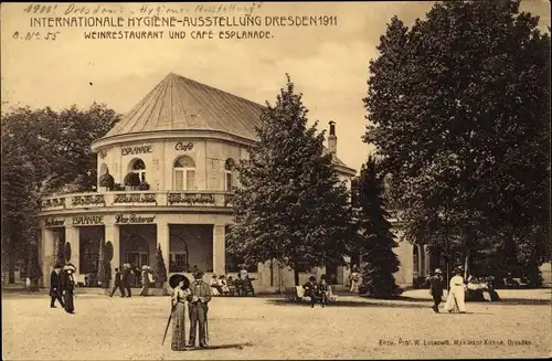 Ak Dresden Zentrum Altstadt, Hygiene Ausstellung, schöne Detailansicht