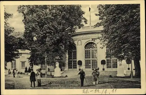 Ak Dresden Zentrum Altstadt, Hygiene Ausstellung, schöne Detailansicht