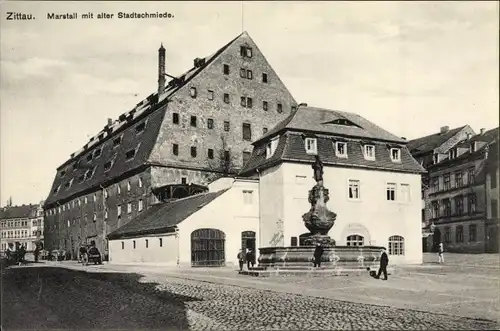 Ak Zittau in der Oberlausitz, schöne Detailansicht