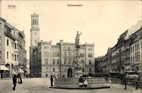 Ak Zittau in der Oberlausitz, schöne Detailansicht