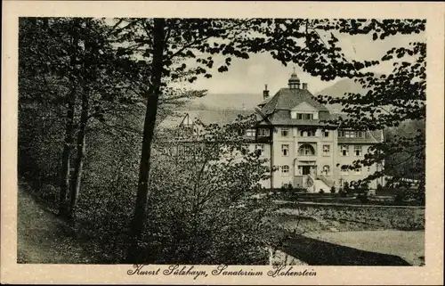 Ak Sülzhayn Ellrich Thüringen, Durchblick zum Sanatorium Hohenstein