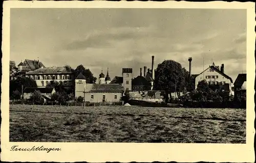 Ak Treuchtlingen im Altmühltal Mittelfranken, Teilansicht der Stadt, Fabrik, Kirchtürme