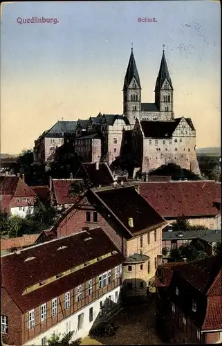 Ak Quedlinburg am Harz. schöne Detailansicht