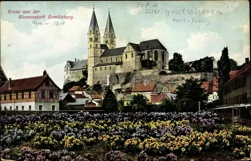 Ak Quedlinburg am Harz. schöne Detailansicht