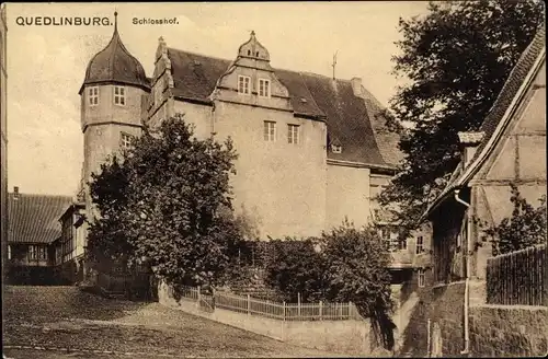 Ak Quedlinburg am Harz. schöne Detailansicht