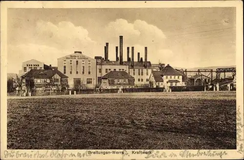 Ak Breitungen Werra Thüringen, Blick zum Kraftwerk
