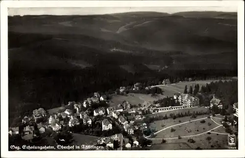 Ak Oberhof im Thüringer Wald, Fliegeraufnahme, Stadtpanorama, Erholungsheim, Klinke 12429