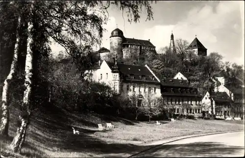 Ak Mylau Reichenbach im Vogtland, Blick auf die Burg, Grünanlage