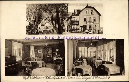 Ak Bärenfels Altenberg im Erzgebirge, Konditorei Cafe, Inh. Otto Edelmann, Innen und Außen