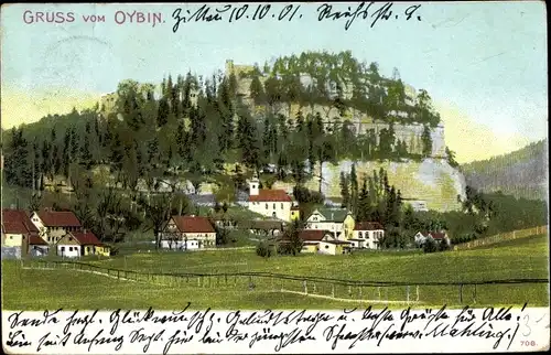 Ak Oybin im Zittauer Gebirge, schöne Detailansicht