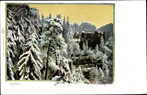Ak Oybin im Zittauer Gebirge, schöne Detailansicht