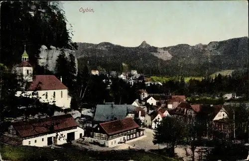 Ak Oybin im Zittauer Gebirge, schöne Detailansicht