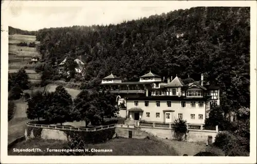 Ak Sitzendorf an der Schwarza in Thüringen, Terrassenpension H. Cleemann