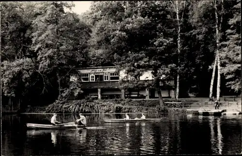 Ak Schleusingen in Thüringen, Ruderpartie beim Haus am See