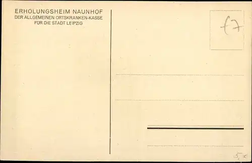 Ak Naunhof im Kreis Leipzig, Erholungsheim der Allgemeinen Ortskrankenkasse Leipzig, Hauptansicht