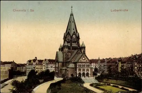 Ak Chemnitz in Sachsen, Blick auf die Lutherkirche