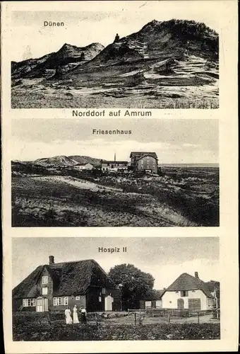 Ak Norddorf auf Amrum in Nordfriesland, Dünen, Friesenhaus, Hospiz II