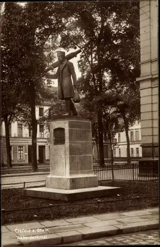 Ak Krefeld am Niederrhein, Ansicht vom Weberdenkmal 