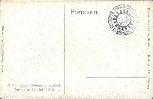 Ak Nürnberg Mittelfranken Bayern, 8. Deutsches Sängerbundesfest 1912, Oberösterreich, Straßenumzug