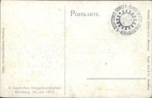 Ak Nürnberg in Mittelfranken Bayern, 8. Deutsches Sängerbundesfest 1912, Die alte Schau