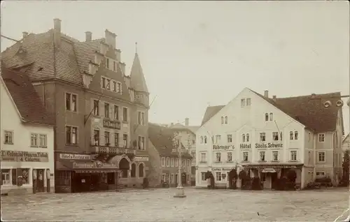 Foto Ak Wehlen an der Elbe Sachsen, Marktplatz, Röhringer's Hotel, Kolonialwaren Hauswald