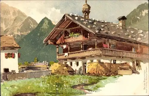 Künstler Litho Schmohl, P., Pertisau Eben am Achensee in Tirol, Fischerhaus