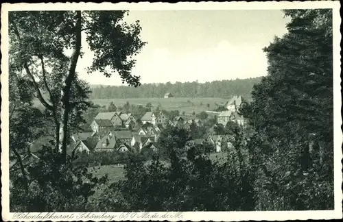 Ak Schömberg im Nordschwarzwald Kreis Calw, Durchblick auf den Ort mit Umgebung