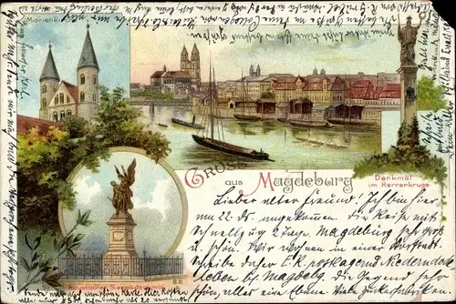 Ak Magdeburg in Sachsen Anhalt, schöne Detailansicht