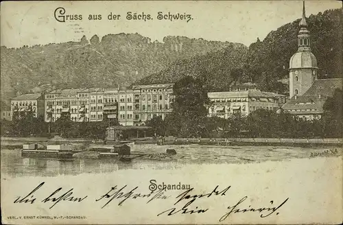 Ak Bad Schandau an der Elbe, schöne Detailansicht