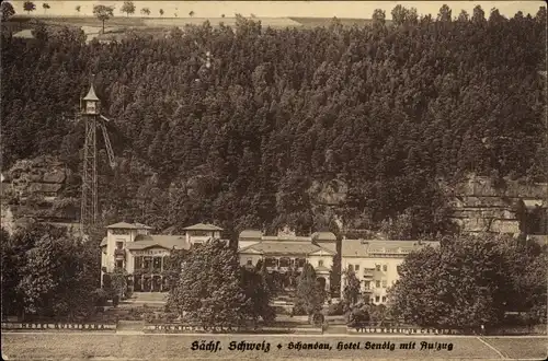 Ak Bad Schandau an der Elbe, schöne Detailansicht