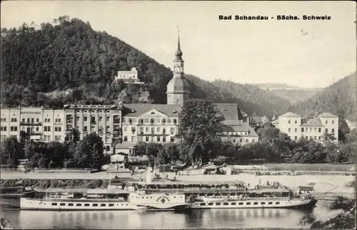 Ak Bad Schandau an der Elbe, schöne Detailansicht