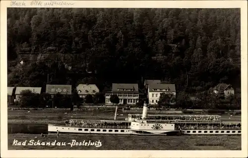 Ak Bad Schandau an der Elbe, schöne Detailansicht