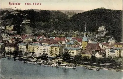 Ak Bad Schandau an der Elbe, schöne Detailansicht