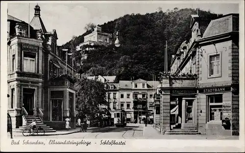 Ak Bad Schandau an der Elbe, schöne Detailansicht