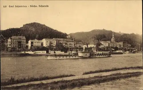 Ak Bad Schandau an der Elbe, schöne Detailansicht