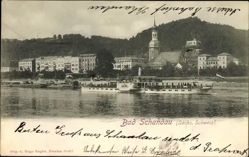 Ak Bad Schandau an der Elbe, schöne Detailansicht