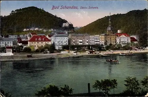 Ak Bad Schandau an der Elbe, schöne Detailansicht