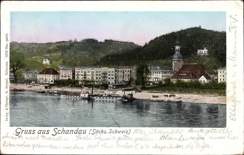 Ak Bad Schandau an der Elbe, schöne Detailansicht