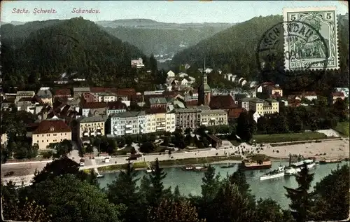 Ak Bad Schandau an der Elbe, schöne Detailansicht