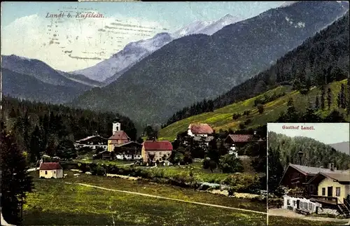 Ak Landl Thiersee in Tirol, Totalansicht vom Ort, Gasthof Landl