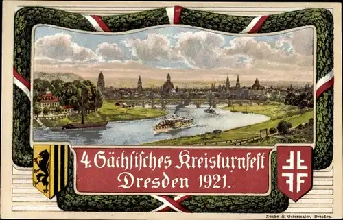 Künstler Ak Dresden, 4. Sächsisches Kreisturnfest 1921